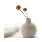 THE GREY BLEND® Concrete Round Bud Vase - Small Flower Vase for Living Room, Bedroom, Center, Coffee & Dining Table - Centerpiece & Showpiece Ideal for Aesthetic Decor & Home Decoration (White) - Image 4