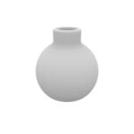 The Grey Blend® Concrete Round Vase | Small Flower Vase for Living Room & Home Decor | White Vase | Mini Flower Pot for Table, Aesthetic Dining Centrepiece (White) - Image 5
