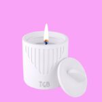 THE GREY BLEND® Aesthetic Soy Wax Scented Candle in Designer Concrete Jar & Lid | Aromatherapy Candles for Home Decor, Bedroom Decor | White Chocolate Scent | Aesthetic Candles for Diwali & Gifting - Image 4