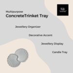 The Grey Blend® Dual Bowl Concrete Shell Trinket Tray - Aesthetic Jewellery Tray to Display Rings, Earrings, Makeup & Perfumes | Perfect for Jewellery Photography & Styling (12.8L x 20.1W x 2.2H) cm - Image 7