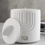 THE GREY BLEND® White Chocolate Scented Soy Wax Candles in Aesthetic Concrete Jar with Lid, 19+ Hrs Burn Time, Perfect for Date Night, Home Decor, Bedroom, Bathroom, Christmas, Diwali & Gifting - Image 2