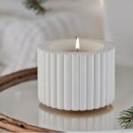 The Grey Blend® Small White Chocolate Scented Soy Wax Candles in Aesthetic Concrete Jar, 7+ Hrs Burn Time, Perfect for Date Night, Home Decor, Bedroom, Bathroom, Christmas, Diwali & Gifting - Image 3