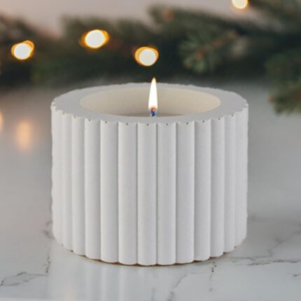 The Grey Blend® Small White Chocolate Scented Soy Wax Candles in Aesthetic Concrete Jar, 7+ Hrs Burn Time, Perfect for Date Night, Home Decor, Bedroom, Bathroom, Christmas, Diwali & Gifting