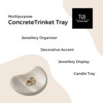 The Grey Blend® Concrete Bean Shaped Trinket Tray | Minimalist White Aesthetic Dish to Display Rings, Earrings, Makeup, Perfume | Props for Jewellery Photography, Styling & Home Decor - Image 7