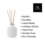 THE GREY BLEND® Reed Diffuser Pot with Premium Sticks – Stylish Concrete Diffuser for Home Fragrance & Elegant Room Décor – Durable & Reusable (No Oil Included) (White) - Image 3