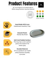 The Grey Blend® Concrete Oval Trinket Tray with Bead Design | Elegant Multipurpose Tray for Jewelry Display, Bathroom Storage & Stylish Prop for Jewelry Photoshoots & Styling - Image 6