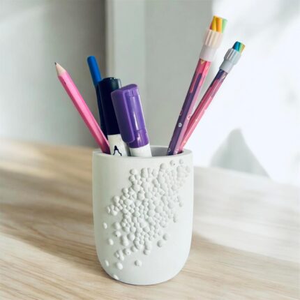 The Grey Blend® Concrete Pen Stand for Office Table | Aesthetic Desk Organizer for Home & Office | Durable & Stylish Stationery Holder | Minimalist Design for Study & Workspaces
