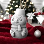 The Grey Blend® Snowman-Shaped Concrete Holder – Multipurpose Toothpick Holder & Reed Diffuser Pot for Home Décor – Stylish & Durable Storage Jar - Image 4