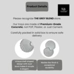 The Grey Blend® Dual Bowl Concrete Shell Trinket Tray - Aesthetic Jewellery Tray to Display Rings, Earrings, Makeup & Perfumes | Perfect for Jewellery Photography & Styling (12.8L x 20.1W x 2.2H) cm - Image 6