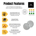 The Grey Blend® Dual Bowl Concrete Shell Trinket Tray - Aesthetic Jewellery Tray to Display Rings, Earrings, Makeup & Perfumes | Perfect for Jewellery Photography & Styling (12.8L x 20.1W x 2.2H) cm - Image 8