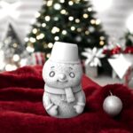 The Grey Blend® Snowman-Shaped Concrete Holder – Multipurpose Toothpick Holder & Reed Diffuser Pot for Home Décor – Stylish & Durable Storage Jar - Image 6