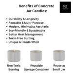 The Grey Blend® Small White Chocolate Scented Soy Wax Candles in Aesthetic Concrete Jar, 7+ Hrs Burn Time, Perfect for Date Night, Home Decor, Bedroom, Bathroom, Christmas, Diwali & Gifting - Image 4