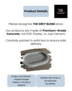 The Grey Blend® Concrete Oval Trinket Tray with Bead Design | Elegant Multipurpose Tray for Jewelry Display, Bathroom Storage & Stylish Prop for Jewelry Photoshoots & Styling - Image 5