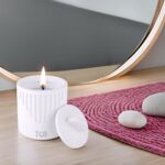 THE GREY BLEND® Aesthetic Soy Wax Scented Candle in Designer Concrete Jar & Lid | Aromatherapy Candles for Home Decor, Bedroom Decor | White Chocolate Scent | Aesthetic Candles for Diwali & Gifting