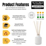 THE GREY BLEND® Reed Diffuser Pot with Premium Sticks – Stylish Concrete Diffuser for Home Fragrance & Elegant Room Décor – Durable & Reusable (No Oil Included) (White) - Image 6