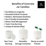The Grey Blend® Striped Aesthetic Soy Wax Scented Candles in Reusable Concrete Jar Candle & Lid 20+ hrs Burn Time - Image 3