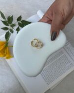 The Grey Blend® Concrete Bean Shaped Trinket Tray | Minimalist White Aesthetic Dish to Display Rings, Earrings, Makeup, Perfume | Props for Jewellery Photography, Styling & Home Decor - Image 6