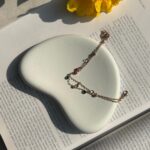 The Grey Blend® Concrete Bean Shaped Trinket Tray | Minimalist White Aesthetic Dish to Display Rings, Earrings, Makeup, Perfume | Props for Jewellery Photography, Styling & Home Decor