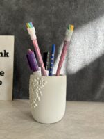 The Grey Blend® Concrete Pen Stand for Office Table | Aesthetic Desk Organizer for Home & Office | Durable & Stylish Stationery Holder | Minimalist Design for Study & Workspaces - Image 5