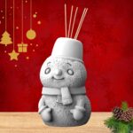 The Grey Blend® Snowman-Shaped Concrete Holder – Multipurpose Toothpick Holder & Reed Diffuser Pot for Home Décor – Stylish & Durable Storage Jar - Image 3