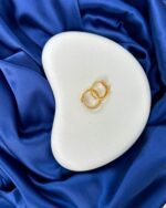 The Grey Blend® Concrete Bean Shaped Trinket Tray | Minimalist White Aesthetic Dish to Display Rings, Earrings, Makeup, Perfume | Props for Jewellery Photography, Styling & Home Decor - Image 3