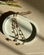 The Grey Blend® Concrete Oval Trinket Tray with Bead Design | Elegant Multipurpose Tray for Jewelry Display, Bathroom Storage & Stylish Prop for Jewelry Photoshoots & Styling - Image 3