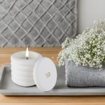 THE GREY BLEND® Aesthetic Soy Wax Candles in Luxury Concrete Jar with Lid, 20+ Hrs Burn Time, White Chocolate Scent, Perfect for Home Fragrance, Dinner, Bedroom, Bathroom, Christmas, Diwali & Gifting - Image 2