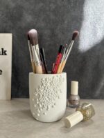 The Grey Blend® Concrete Pen Stand for Office Table | Aesthetic Desk Organizer for Home & Office | Durable & Stylish Stationery Holder | Minimalist Design for Study & Workspaces - Image 4