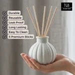 Minimalist white concrete reed diffuser for living room shelf and coffee table styling