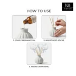 How to use white concrete diffuser bottle with five natural reed sticks
