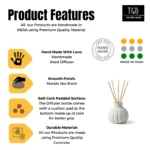the grey blend concrete reed diffuser features